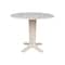 International Concepts 42 in Round Drop Leaf Counter Height Dining Table with 4 Stools in Unfinished - 5 Piece Set K-42DPT-23B-S6172-4 - alternate 2